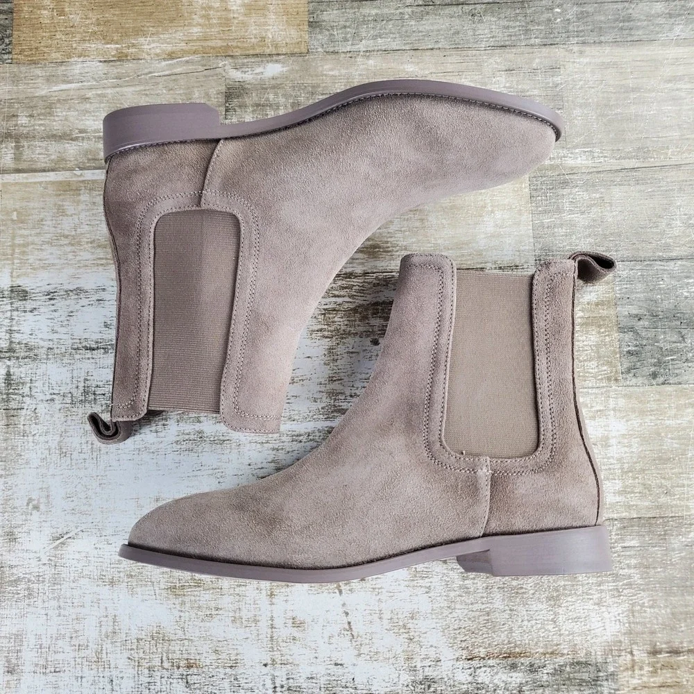 Saint Morta Nomad Men Chelsea Boots Sz 9 Taupe Mocha Suede Elastic Panel Slip On